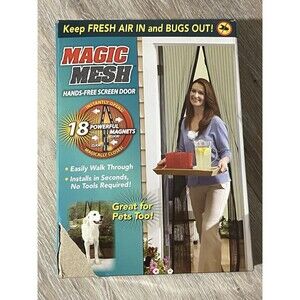 Magic Mesh Deluxe Magnetic Hands Free Screen Door Cover - Black